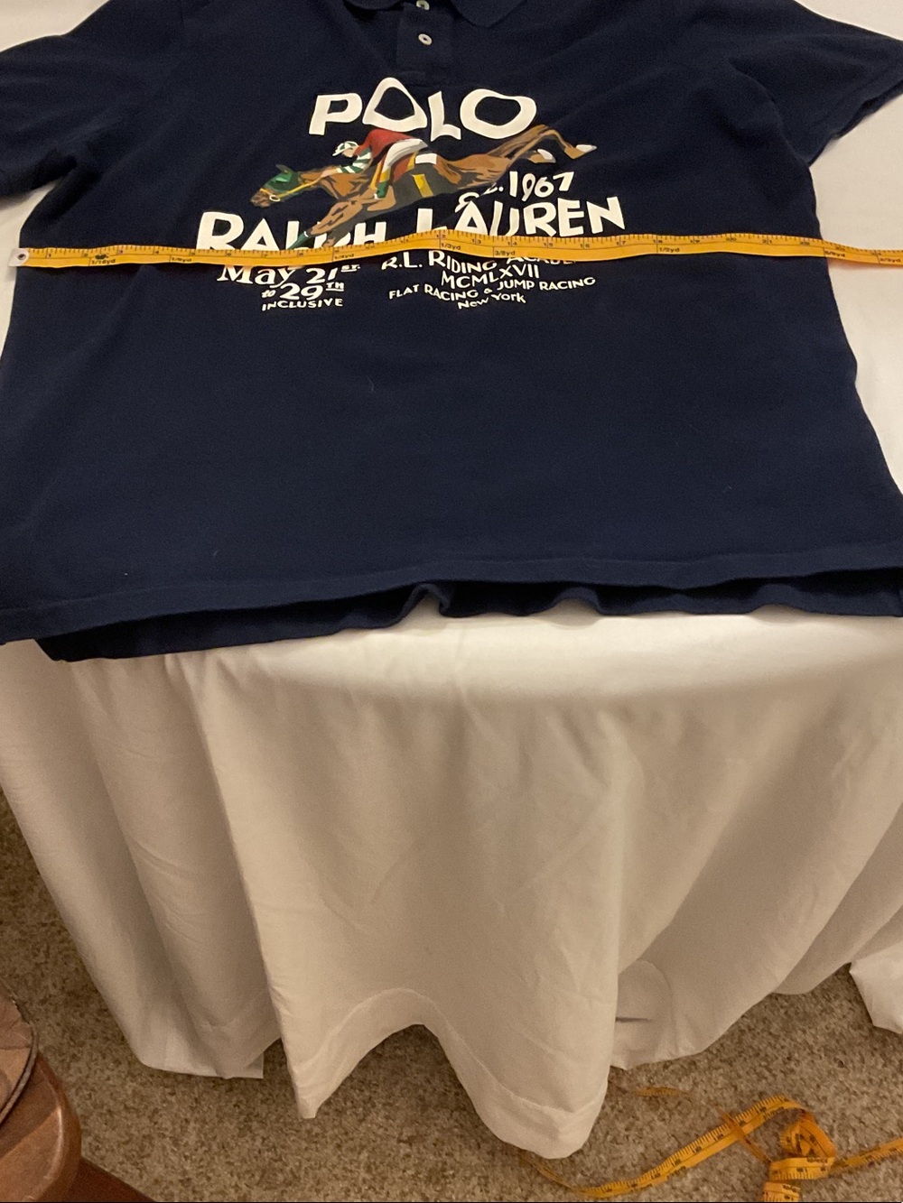 Polo by Ralph Lauren Navy Polo with Equestrian Show Graphic Men's XL - Picture 7 of 8